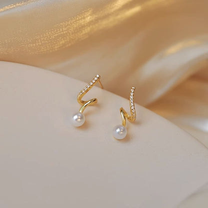 Alloy Pearl Faux Drop Earring