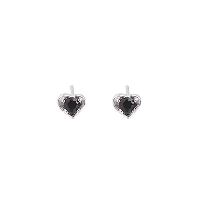 Heart Stud Earring Alloy Rhinestone