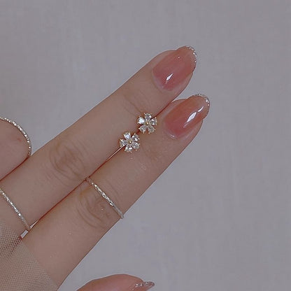 Earring Floral Alloy Rhinestone Stud