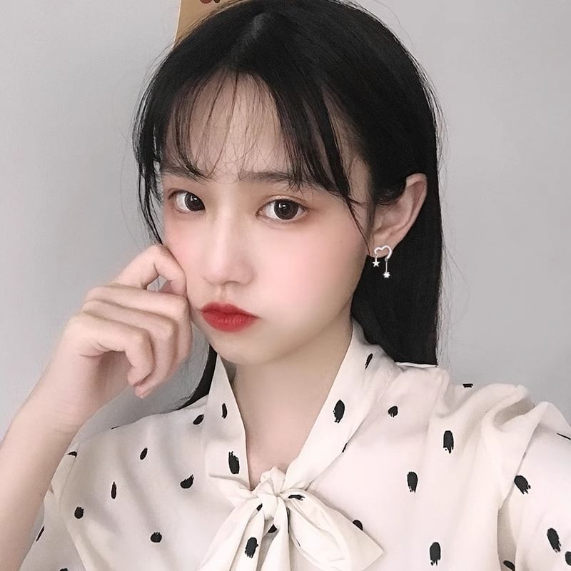 Star Earring Alloy Heart Drop