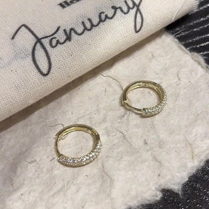 Hoop Earring Rhinestone Alloy