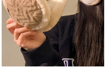 Fluffy Earmuffs Contrast Trim
