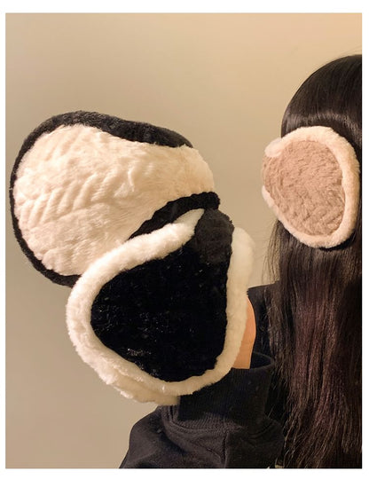 Fluffy Earmuffs Contrast Trim