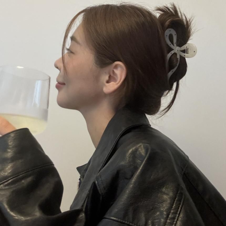 Polka Claw Hair Dot Bow