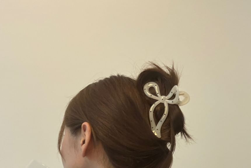 Polka Claw Hair Dot Bow