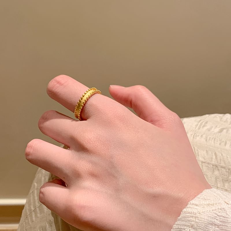 Rhinestone Ring / Set Brushed Open Alloy