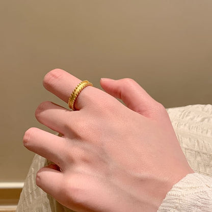 Rhinestone Ring / Set Brushed Open Alloy