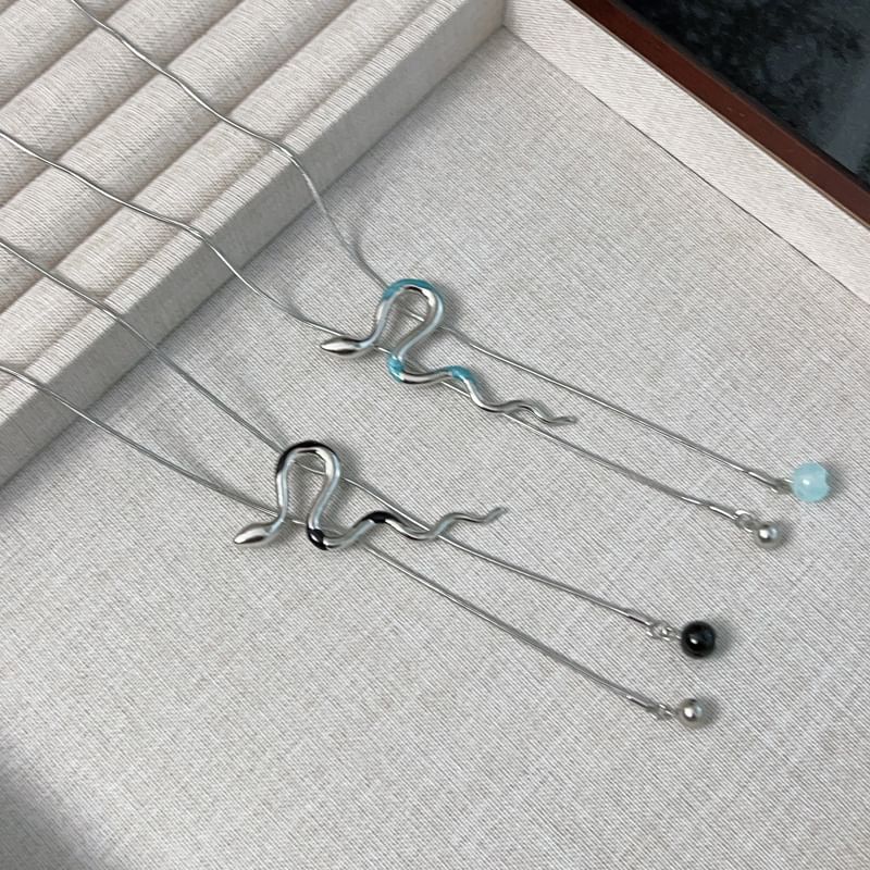 Lariat Alloy Snake Necklace Pendant