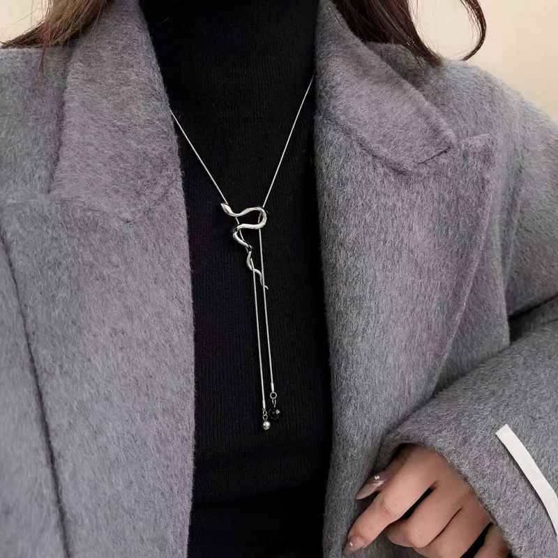 Lariat Alloy Snake Necklace Pendant