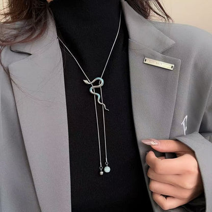 Lariat Alloy Snake Necklace Pendant