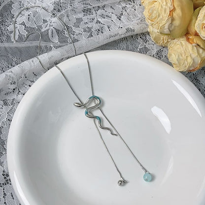 Lariat Alloy Snake Necklace Pendant