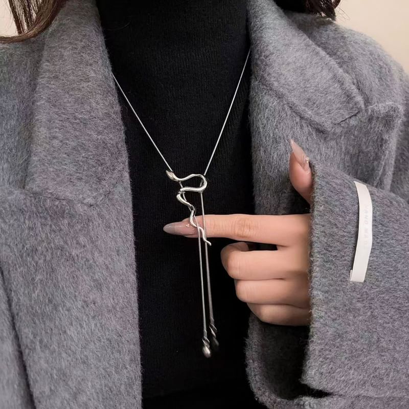 Lariat Alloy Snake Necklace Pendant