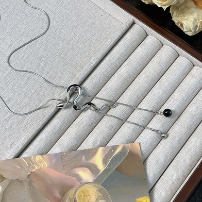 Lariat Alloy Snake Necklace Pendant