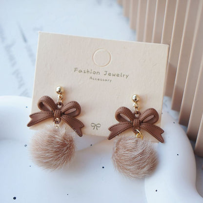 Bow / Pom Earring Clip Drop On
