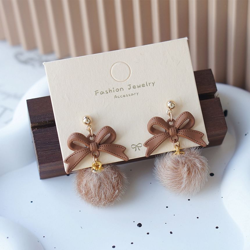 Bow / Pom Earring Clip Drop On