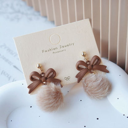 Bow / Pom Earring Clip Drop On