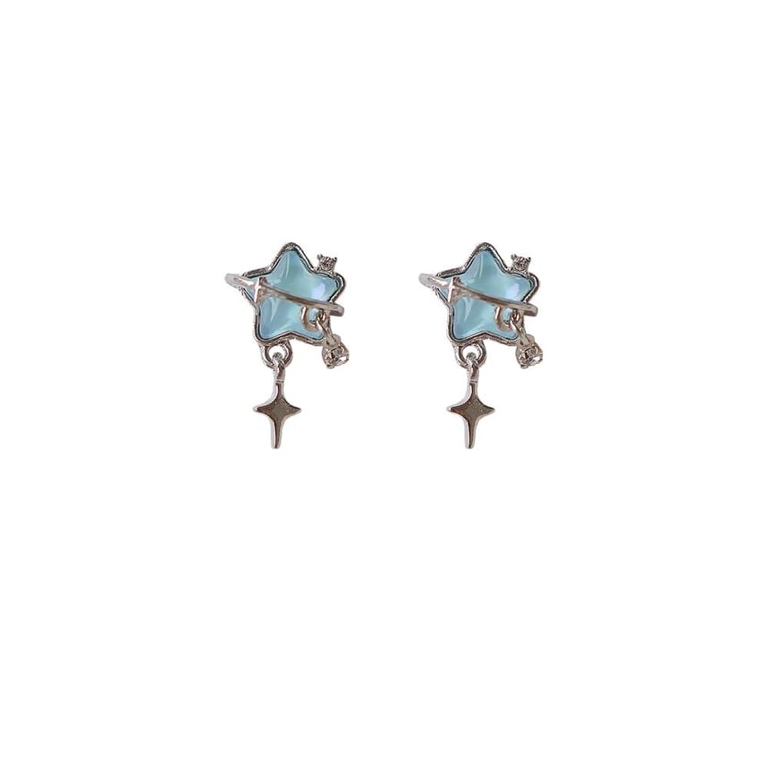 Clip / Rhinestone Drop On Earring Star