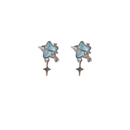 Clip / Rhinestone Drop On Earring Star