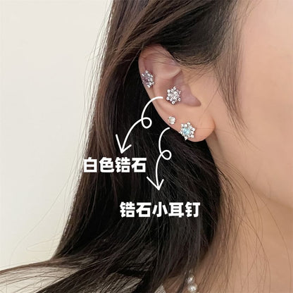 Rhinestone Snowflake Stud Earring