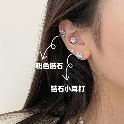 Rhinestone Snowflake Stud Earring