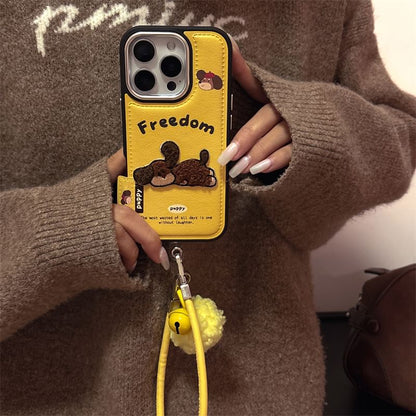 Dog Embroidered / Strap Set Case Phone