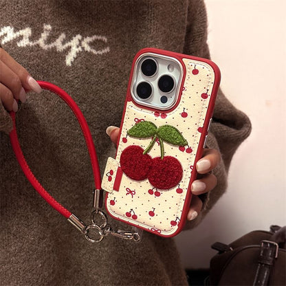 / Strap Set Phone Cherry Case Embroidered
