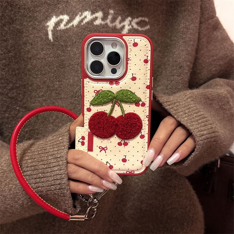 / Strap Set Phone Cherry Case Embroidered