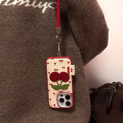 / Strap Set Phone Cherry Case Embroidered