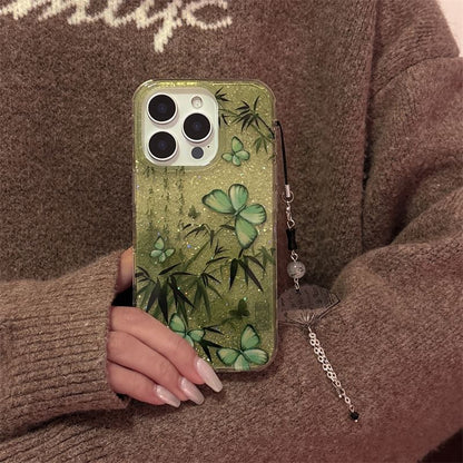 Charm / Set Bamboo Phone Case Butterfly