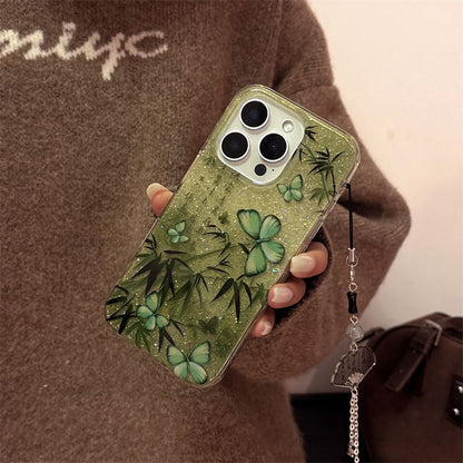 Charm / Set Bamboo Phone Case Butterfly