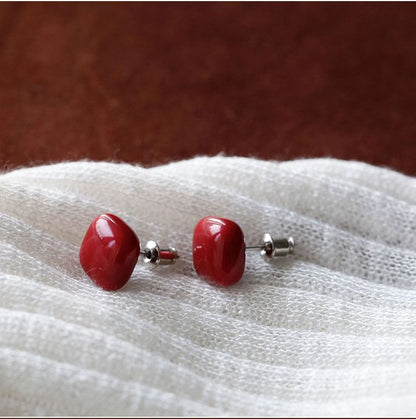 Earring Silver 925 Sterling Stud Square