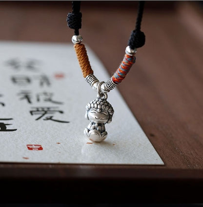 925 Buddha Pendant Necklace Silver Sterling
