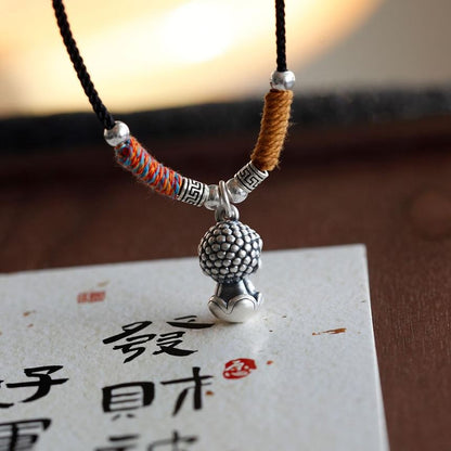 925 Buddha Pendant Necklace Silver Sterling