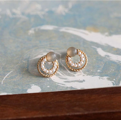 Silver Circle Sterling Earring Double 925 Stud