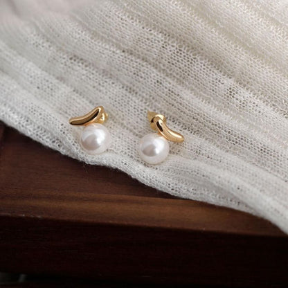 Pearl Stud 925 Silver Sterling Earring Faux