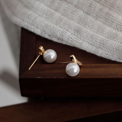 Pearl Stud 925 Silver Sterling Earring Faux