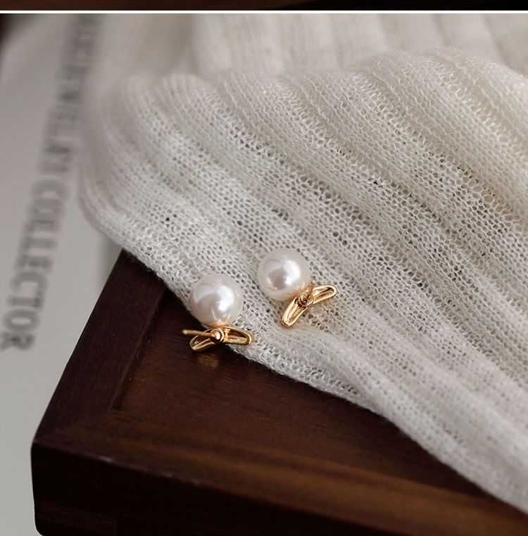 Pearl Stud 925 Silver Sterling Earring Faux