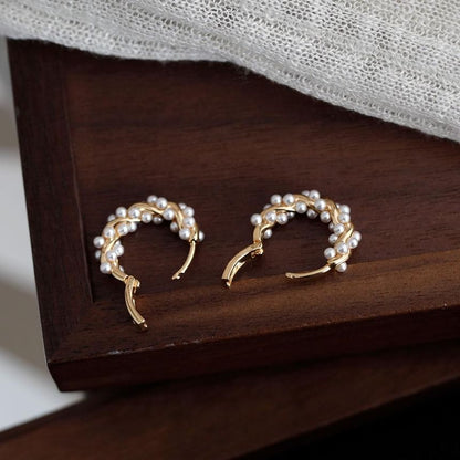 Hoop Earring Faux Pearl