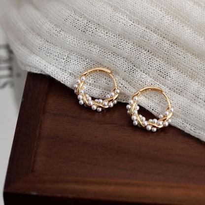 Hoop Earring Faux Pearl