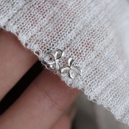 Bowknot 925 Sterling Stud Earring Silver