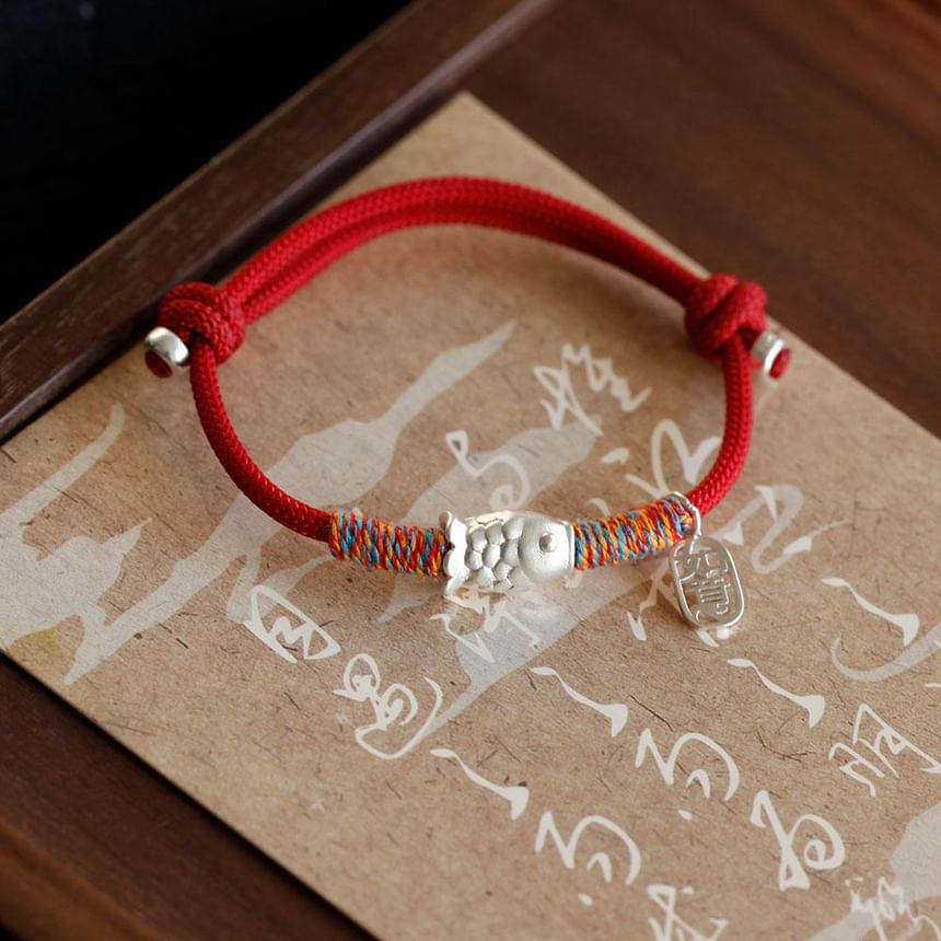 925 Fish Silver Bracelet Sterling String
