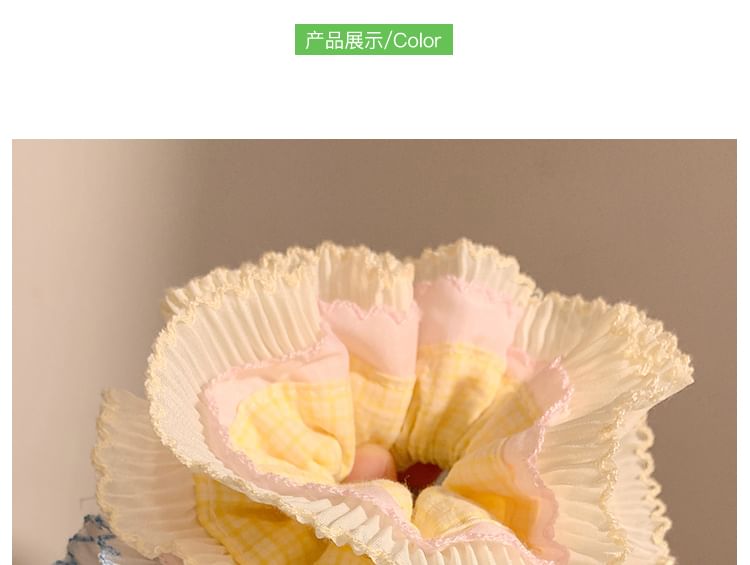 Panel Scrunchie Pleated Plaid