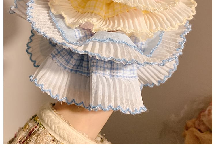 Panel Scrunchie Pleated Plaid