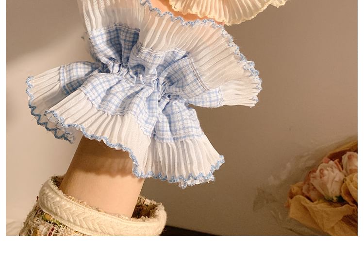 Panel Scrunchie Pleated Plaid