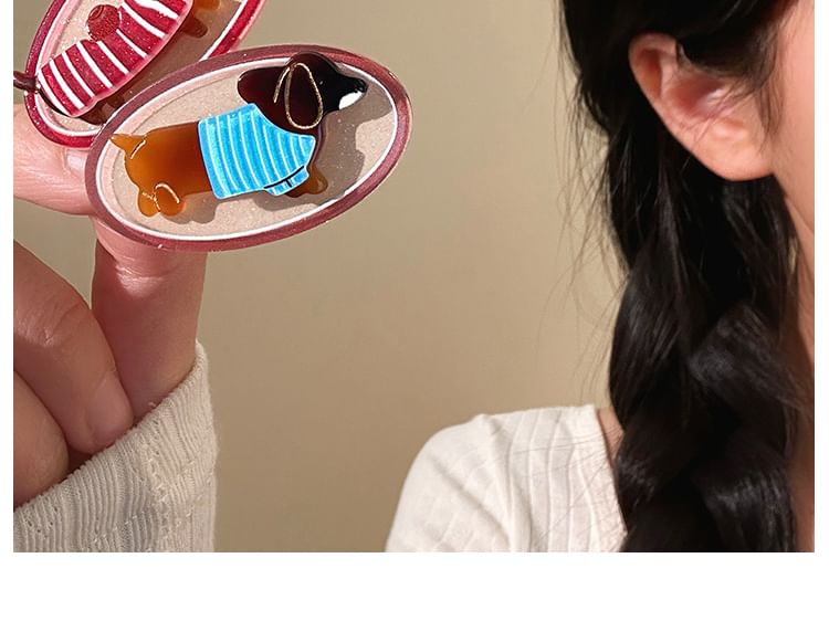 Acrylic Hair Dog Cartoon Clip