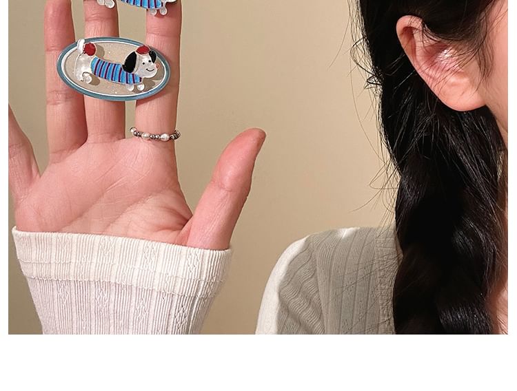 Acrylic Hair Dog Cartoon Clip