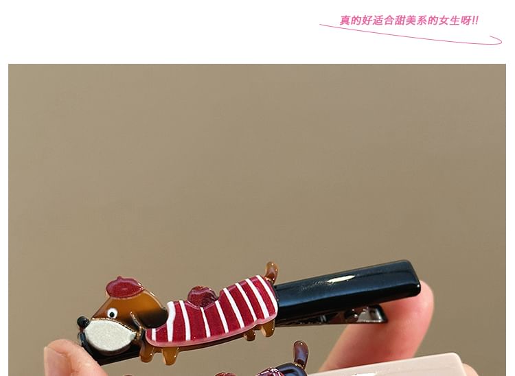 Acrylic Hair Dog Cartoon Clip