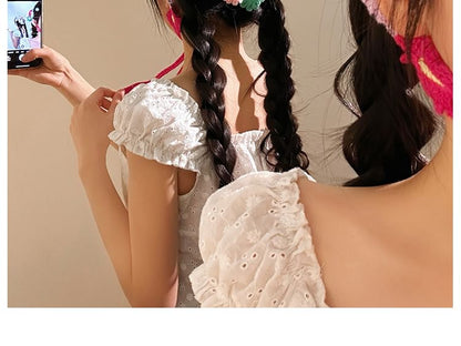 Scarf Floral Knit Head Triangle