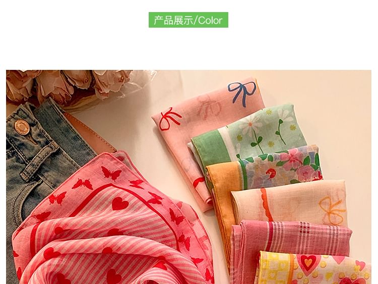 Linen Cotton Scarf (Various Print Designs) Head