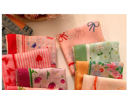 Linen Cotton Scarf (Various Print Designs) Head